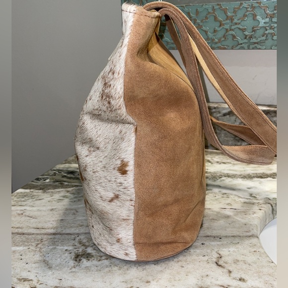 David Jeffery Cow Hide Shoulder Bag Tote - Picture 11 of 14